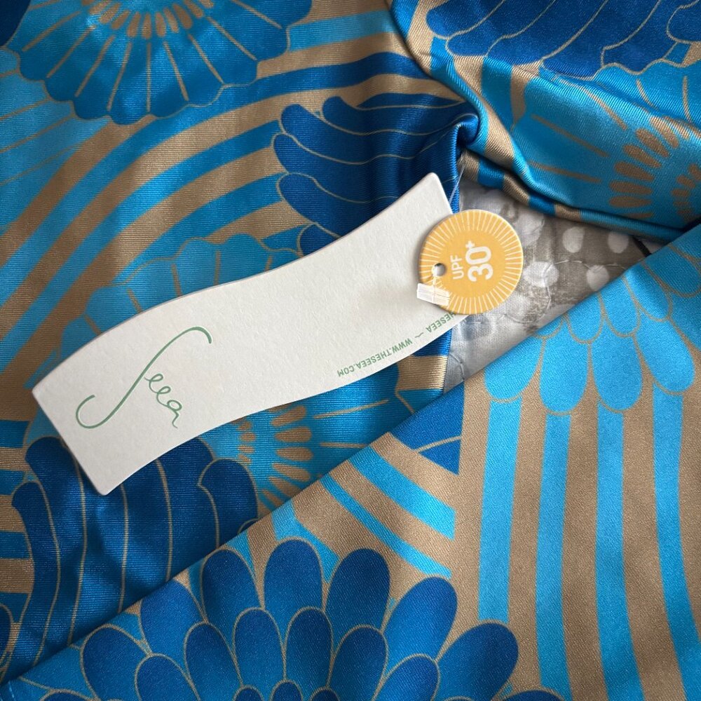 NWT Seea Palomar Crop Rashguard - Blue, Size S - Picture 6 of 8